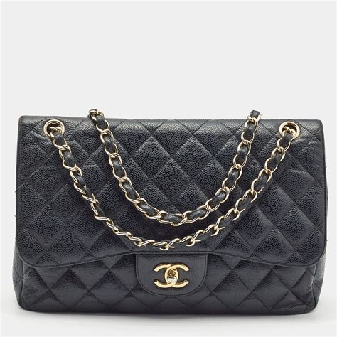 caviar quilted chanel bag|CHANEL Caviar Quilted Jumbo Double Flap Black.